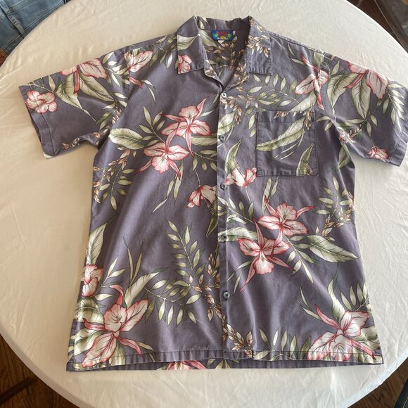 Men’s Hawaii Blues Vintage Floral Shirt – Size L – Light Purple – Excellent Cond - Picture 2 of 6